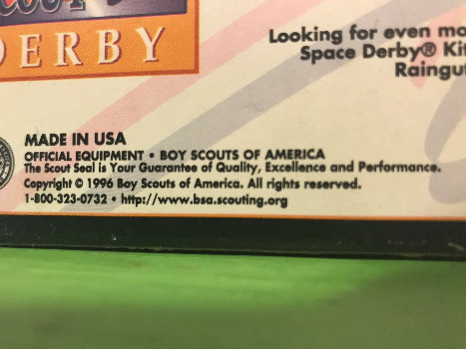 1996 Boy Scouts Cub Scout Pinewood Derby Car Kit Complete unused in box