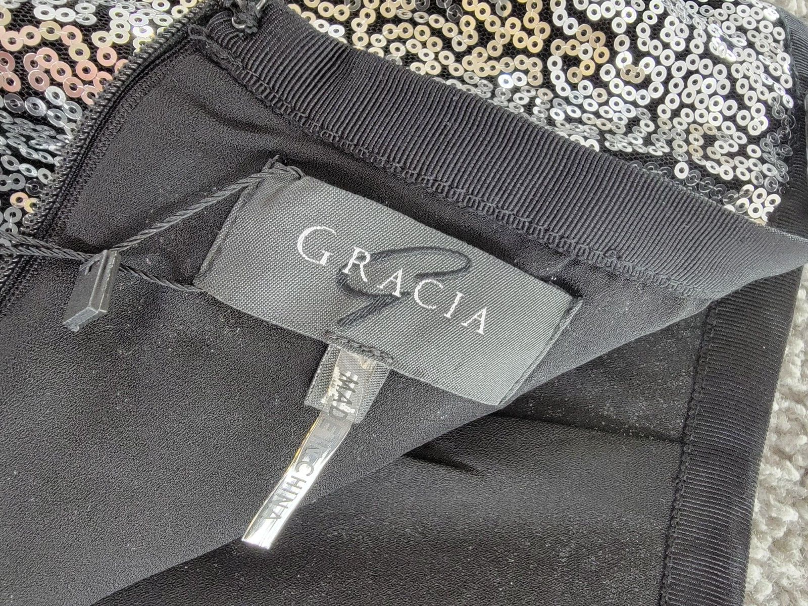 Gracia Sequined Mini Skirt Women's XL Silver Embellished Back Zipped Closure - Picture 12 of 15