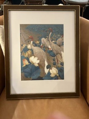 Demoiselles Cranes and Lotus Jessie Arms Botke Art Print Wildlife