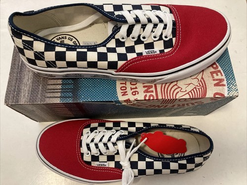 靴 VANS Authentic Era Checker Flag 26.0 Vans Vault OG Era LX (Canvas) Checkerboard Logo Black White