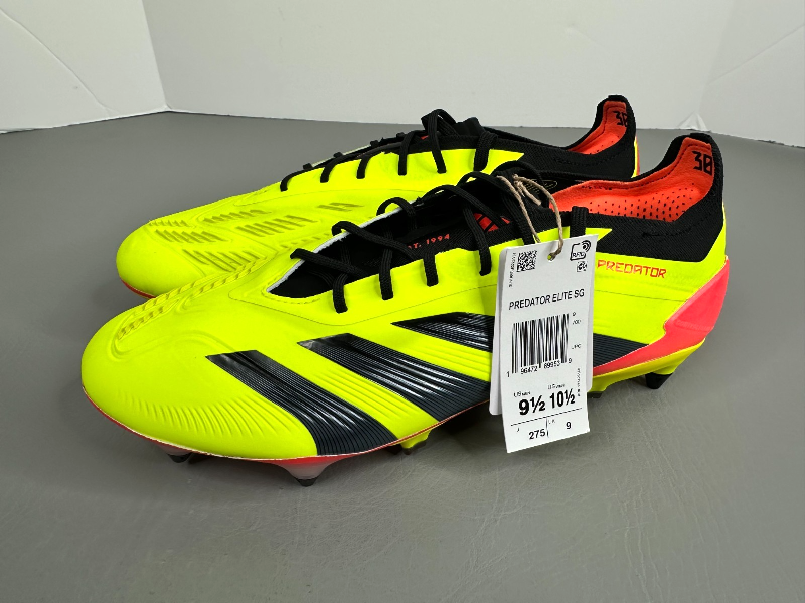 adidas Predator Elite Cleats Energy Citrus IE0044 Men's 9.5
