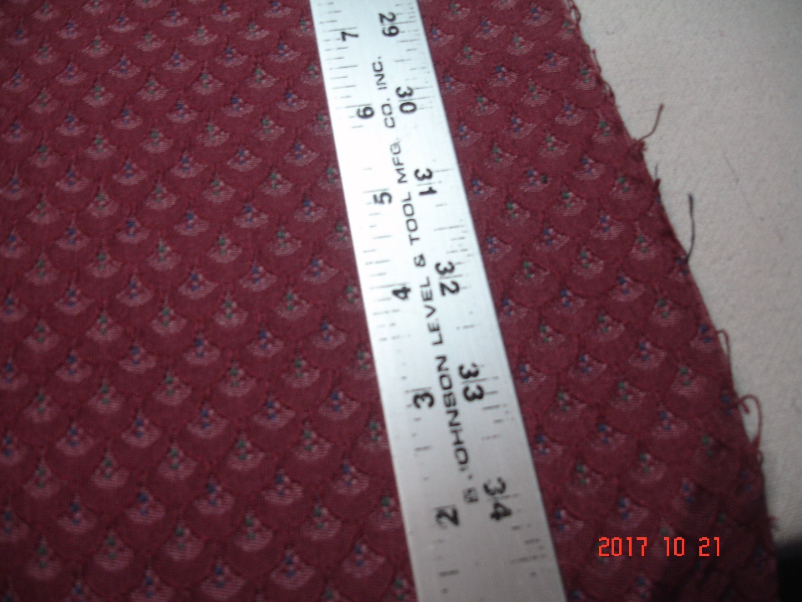 Rose  Red Upholstery Fabric Remnant 1 2/3 Yd.