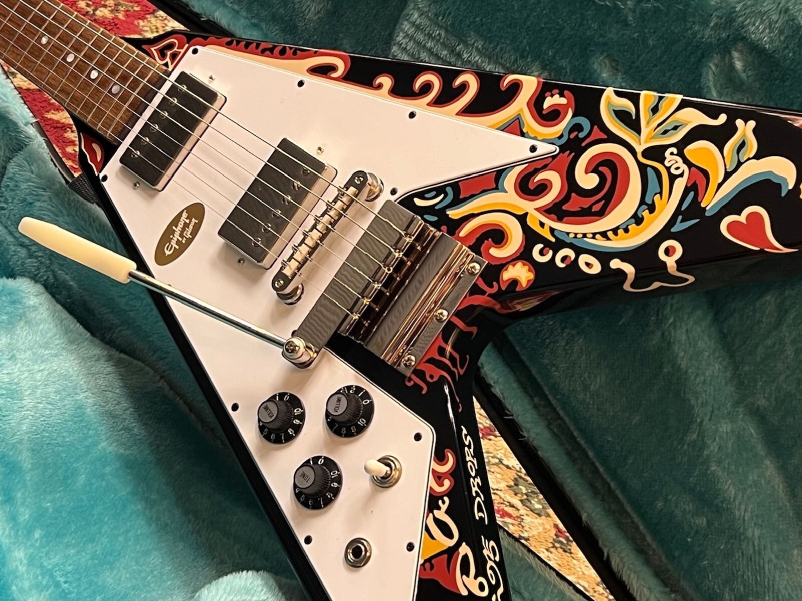 ギター Jimi Hendrix Love Drops FlyingV Lefty Epiphone Jimi Hendrix 