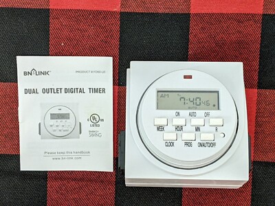 BN-LINK  7 Day Heavy Duty Digital Programmable Timer, Dual Outlet, Indoor