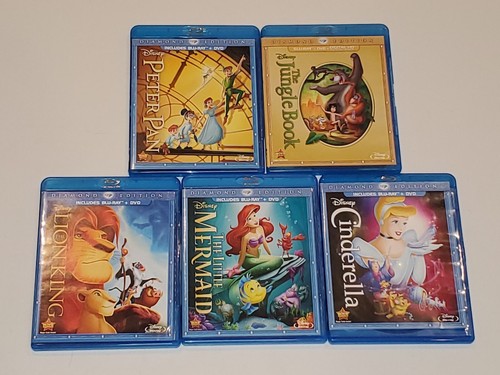 Disney Diamond Edition Blu-Ray 5 DVD Movie Lot Lion King Cinderella Peter Pan Disney Diamond Edition Blu-Ray 5 DVD Movie Lot Lion King Cinderella Peter Pan