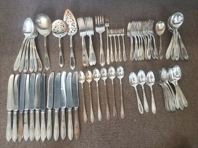 Flatware Silverware Antique Wm Rogers Son Aa