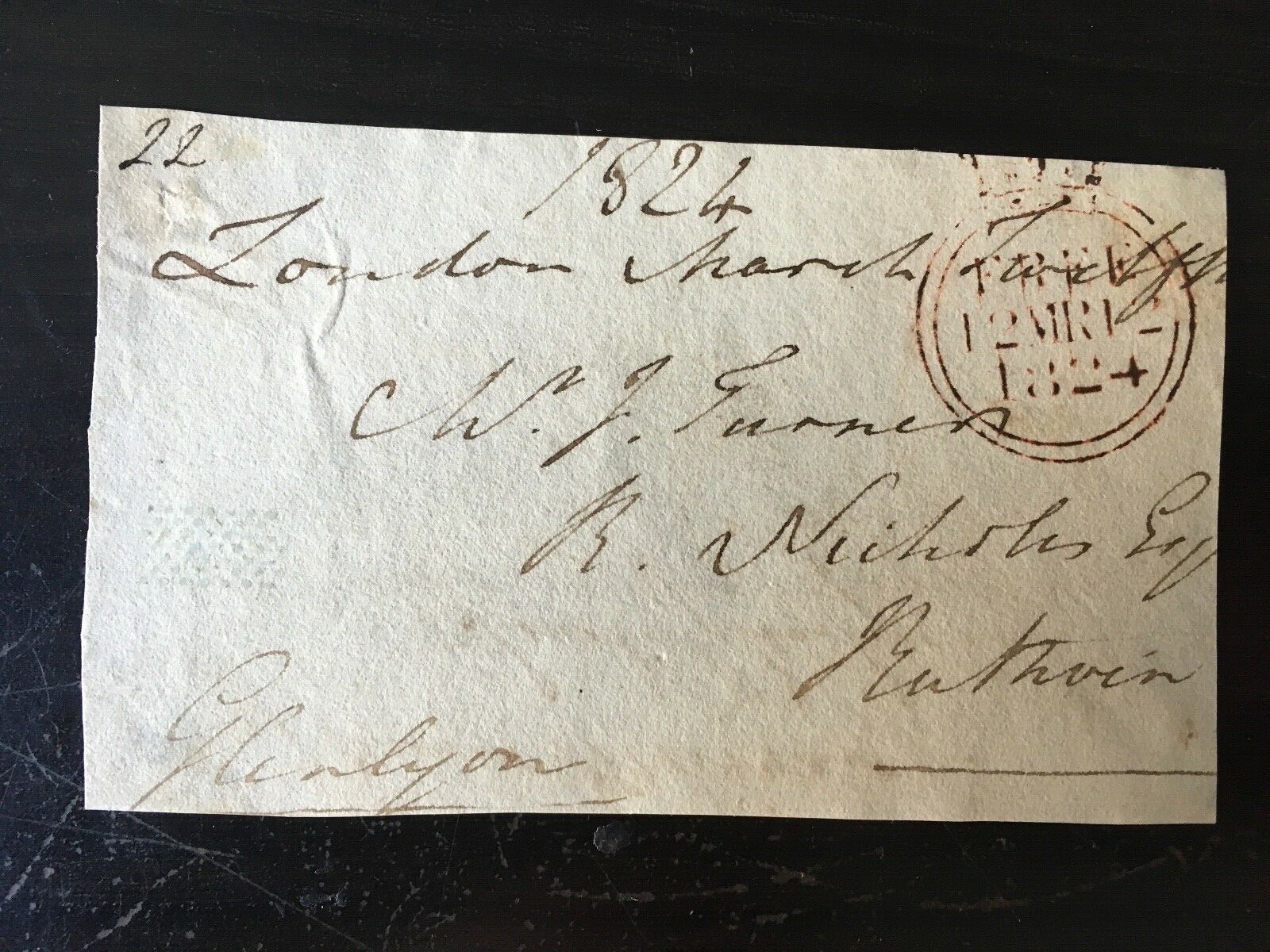 JAMES MURRAY - 1st BARON GLENLYON - MP SOLDIER. & SLAVER - SIGNED ENVELOPE FRONT