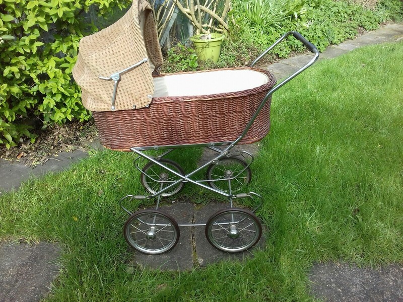antique wicker dolls pram