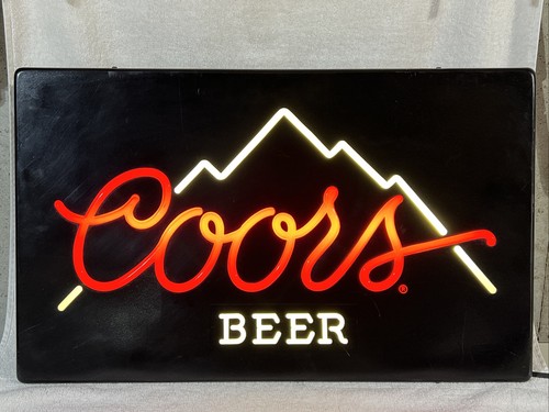 Coors Light ネオン看板　ネオンサイン　ネオンライト　ビンテージ VINTAGE COORS BEER LIGHT UP FAUX NEON SIGN 15 1/2” x 25 1/2