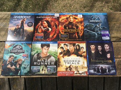 (8)DIVERGENT/HUNGER GAMES/JURASSIC WORLD/MAZE RUNNER/TWILIGHT (Blu-ray) *LOT*