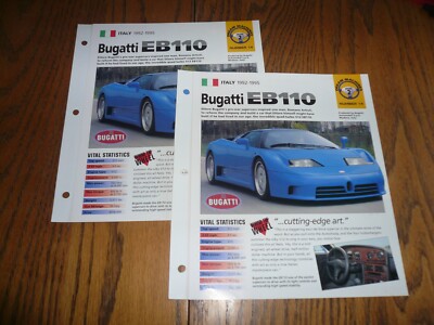 1992 to 1995 Bugatti EB110 UNIQUE IMP BROCHURE - DM 2 # 14 - Two for One