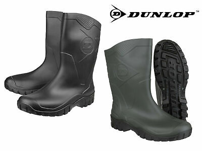 Unisex Dunlop DEE Wellies Short Half-Length Wellington Boots WIDE CALF 4-12 UK