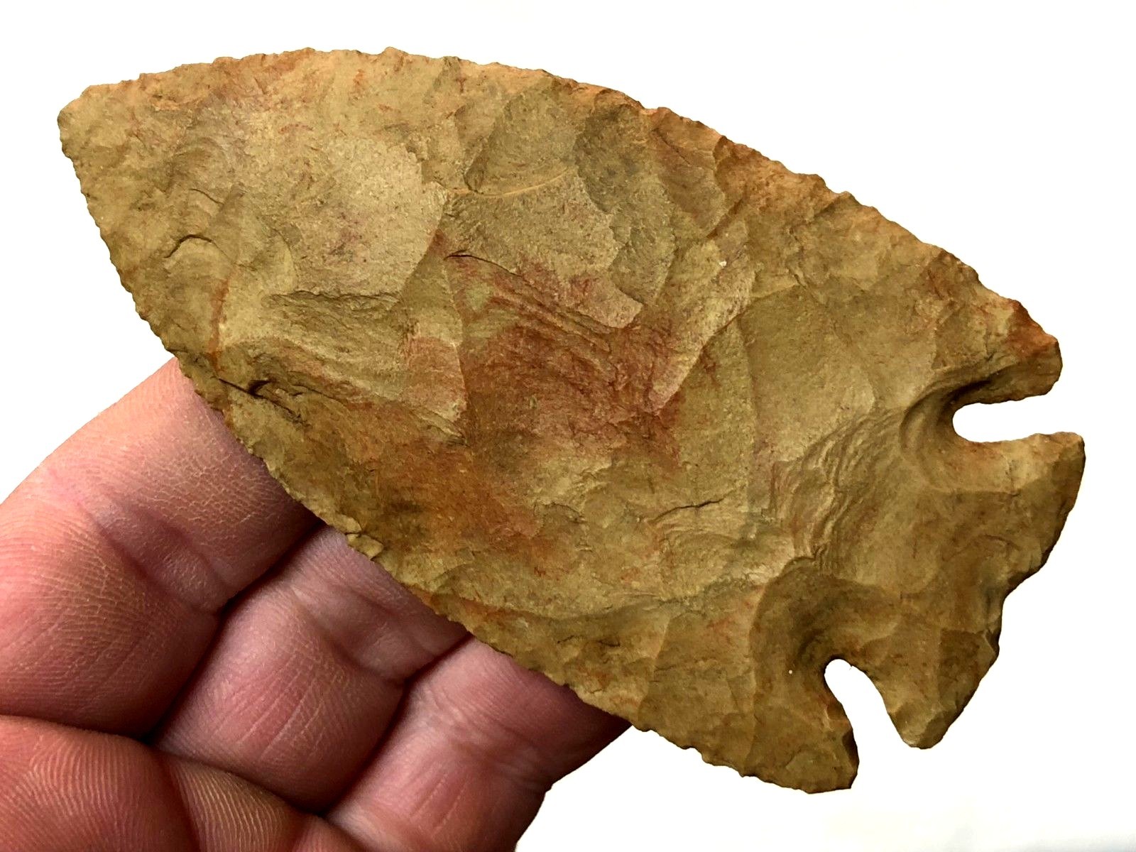 EXCEPTIONAL KIRK CORNER NOTCH SULLIVAN CO, IND. AUTHENTIC ARROWHEAD ARTIFACT LM3