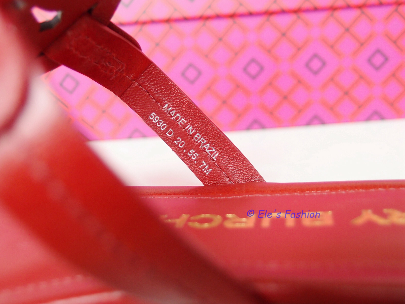 Pre-owned Tory Burch Miller Leather Thong Sandal Poinsettia Red Us 7 Authentic