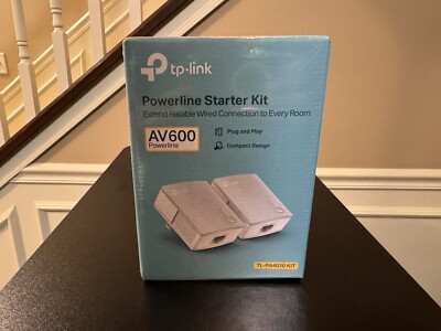 TP-Link TL-PA4010 KIT AV600 Powerline Ethernet Adapter Starter Kit - 600Mbps NIB