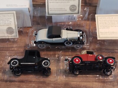 Arko Scale 1:32 Diecast 1928 Lincoln, 1923 Chevy Copper & 1931 Chevy Cabriolet