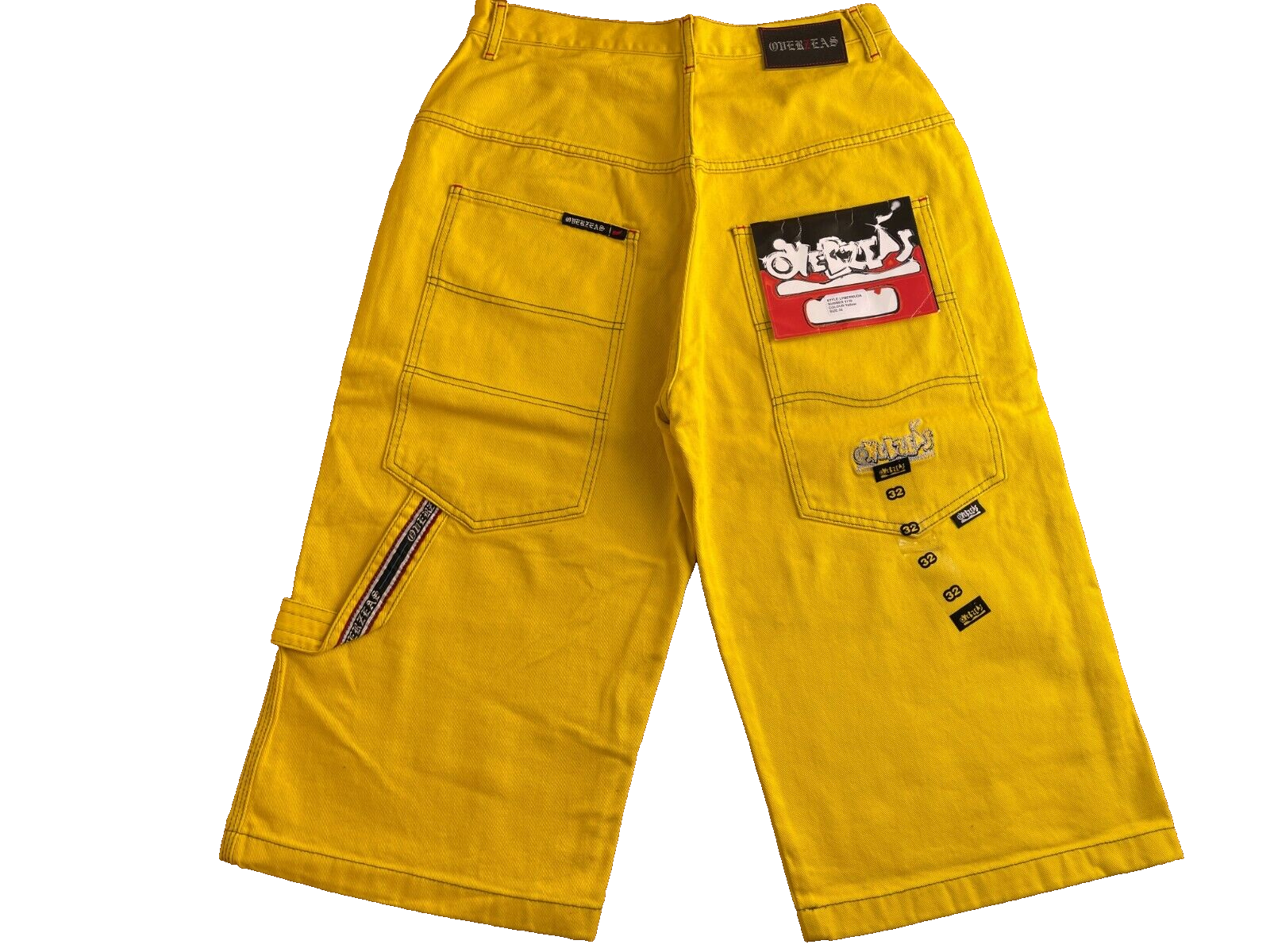 Overzeas jeans shorts, vintage hip hop baggy 90s, Y2K jnco Overzeas jeans shorts, vintage hip hop baggy 90s, Y2K jnco