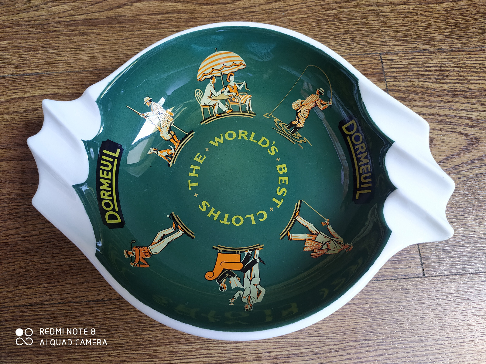 Rare vintage DORMEUIL Cloths advertising ashtray of 70's