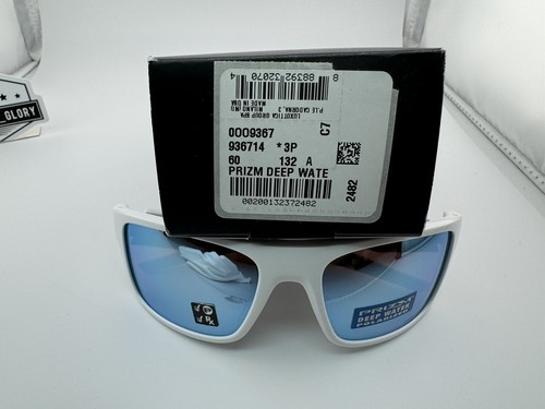 Pre-owned Oakley Drop Point Polished White Prizm Deep Water Polarized Sunglasses Oo9367-14