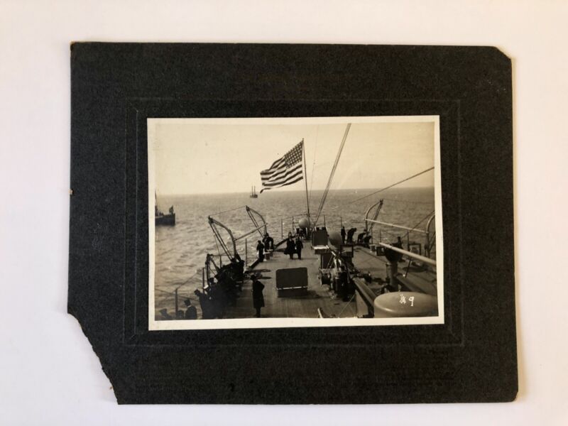 President Roosevelt on USS West Virginia 1905 Original Photo Patriotic Ship vtg