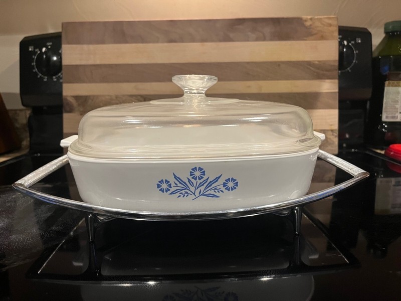 Rare Vintage Corning Ware Blue Cornflower Casserole Dish 11" with