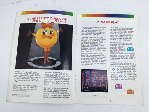 Ms. Pac-Man (Atari 2600, 1982) Only manual Bally Midway Namco