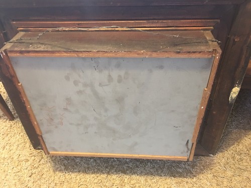 Antique Large Victorian Ornate Wood Gesso Frame Shadowbox Mirror Display Shelf