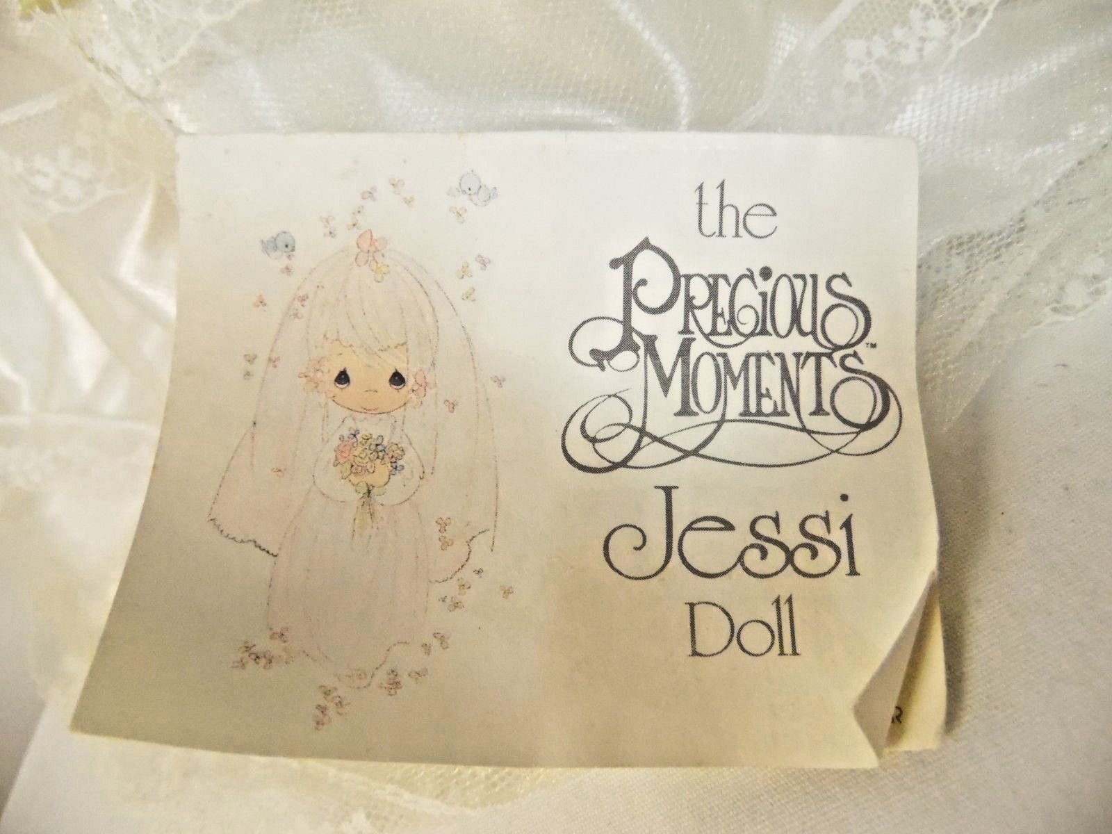 PRECIOUS MOMENTS Jessi doll 15 inch bride dress nice condition   XU1