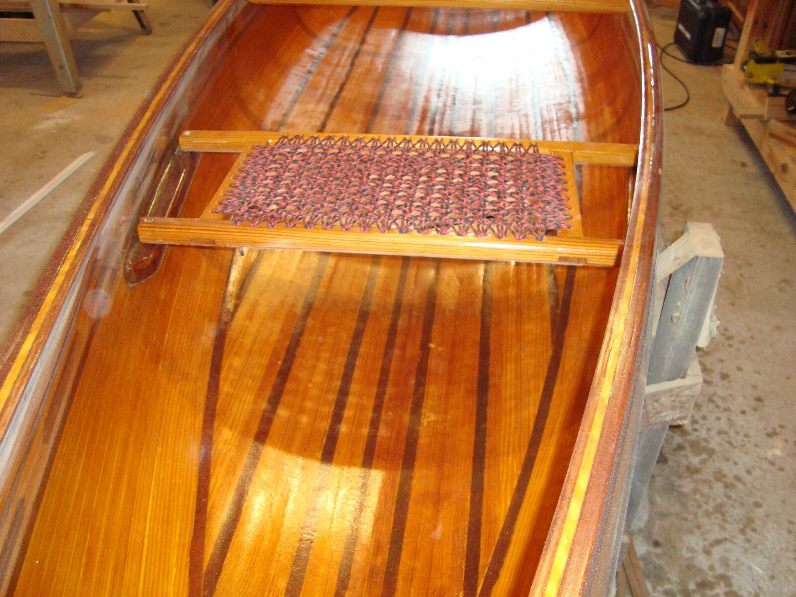 Pine and Cherry Canoe  hand built Wooden Boat 15' 7