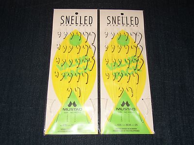 2 PACKAGES  MUSTAD # 625 sz 2-10 ASSORTED  SNELLED BEAK HOOKS - FREE SHIPPING !!