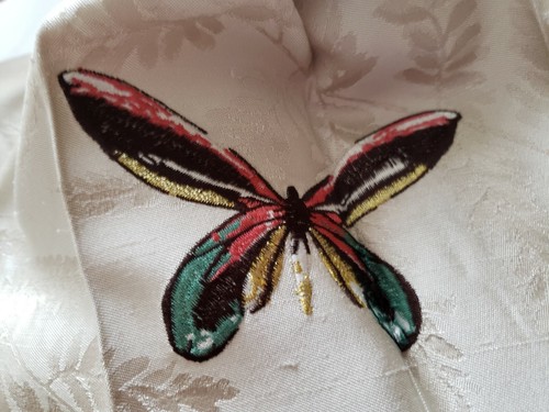 NINA CAMPBELL OSBORNE & LITTLE Fabric Remnant - FARFALLA SILK - BUTTERFLIES $243