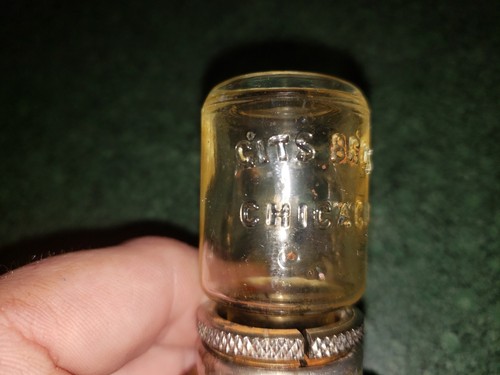 Vintage GITS Bros. Mfg Co. Chicago glass oiler hit miss engine stainless part