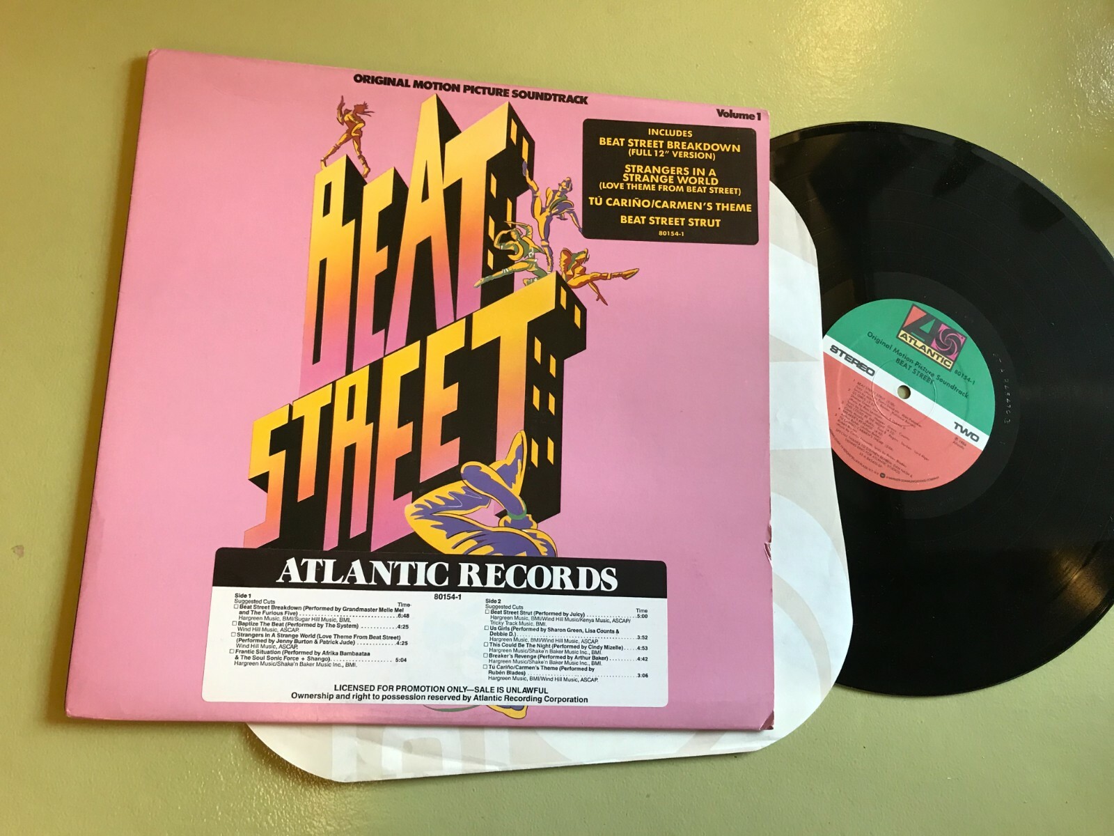 BEAT STREET SOUNDTRACK OST LP A​TLANTIC PROMO vol.1 '84 rare