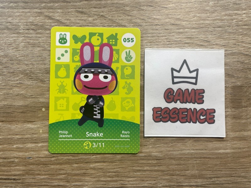 Carte Amiibo Animal Crossing Snake 055 Jeannot Rayo Razzo Philip SÃ©Rie 1 Card S1