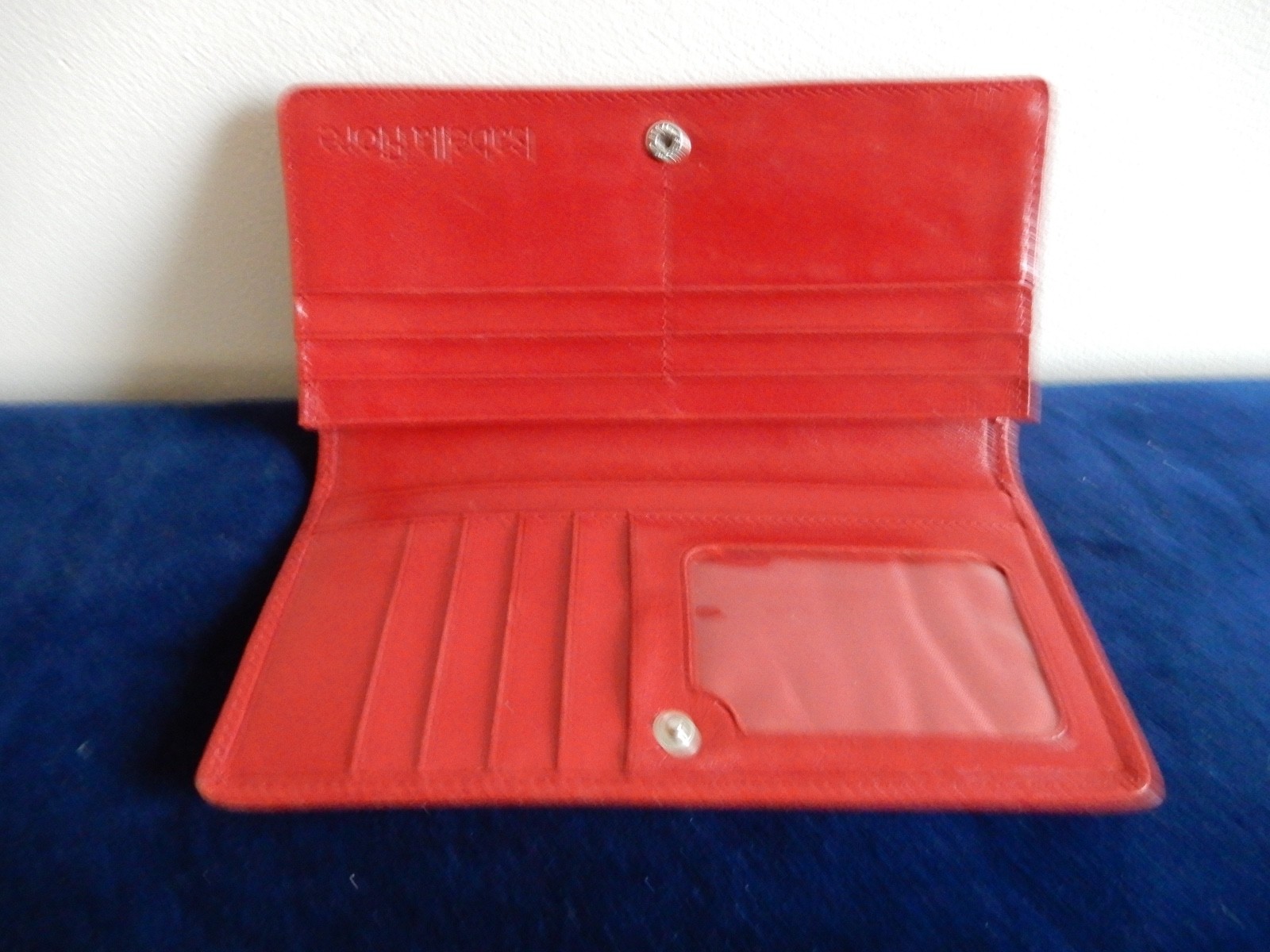 Isabella Fiore Black, White, Red Leather Wallet with Floral Decorations