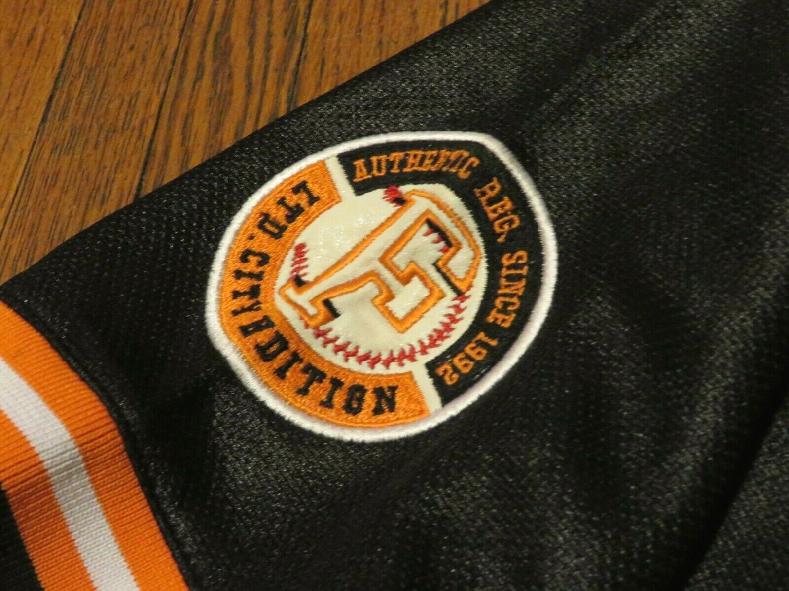 Boys' VTG FUBU Sports Miami 05 Black Orange Youth Baseball Jersey sz L (16/18)