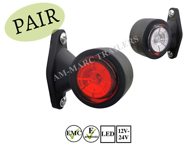 2 x Led Side Marker Lights Stalk Outline Lamp Lorry Trailer Truck Van 12-24V
