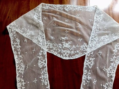 Ivory Lace on Original Card Mixed Media 34 Wide Made in USA c.1960s Sewing Notions Wedding Ephemera Crafts Fashion Trimming