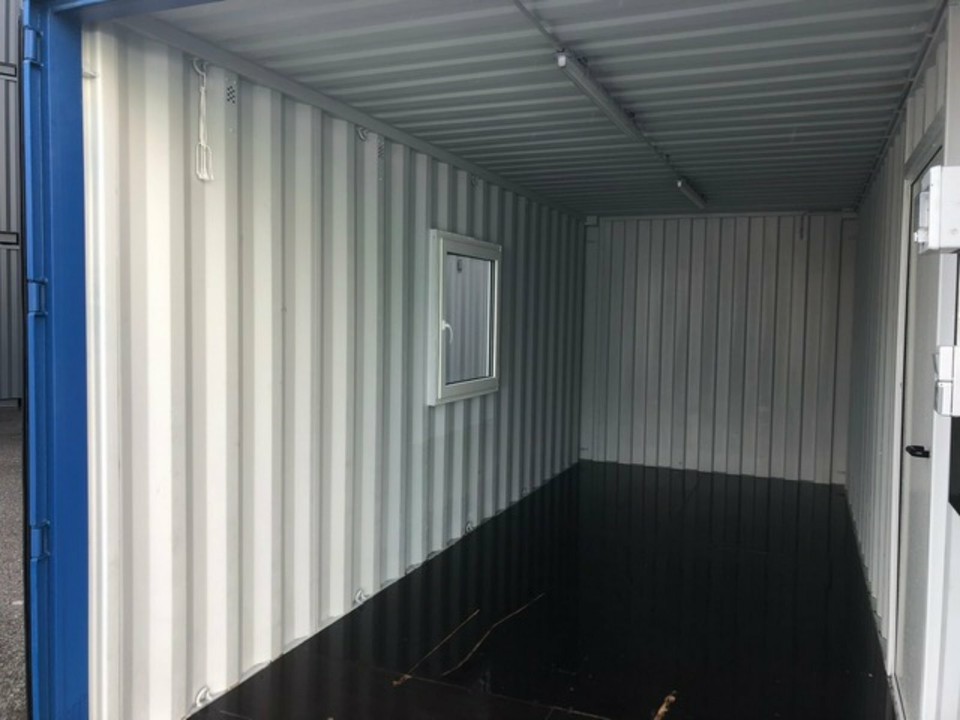 Lagercontainer Container mit Nebeneingangs Tür, Fenster