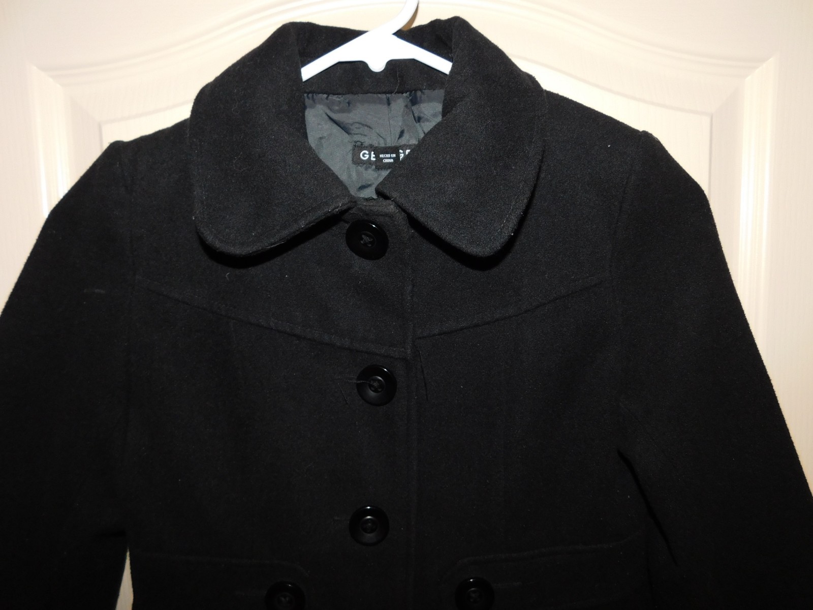 GEORGE Fleece Black Dress Coat Jacket Girls Size M Medium 7-8