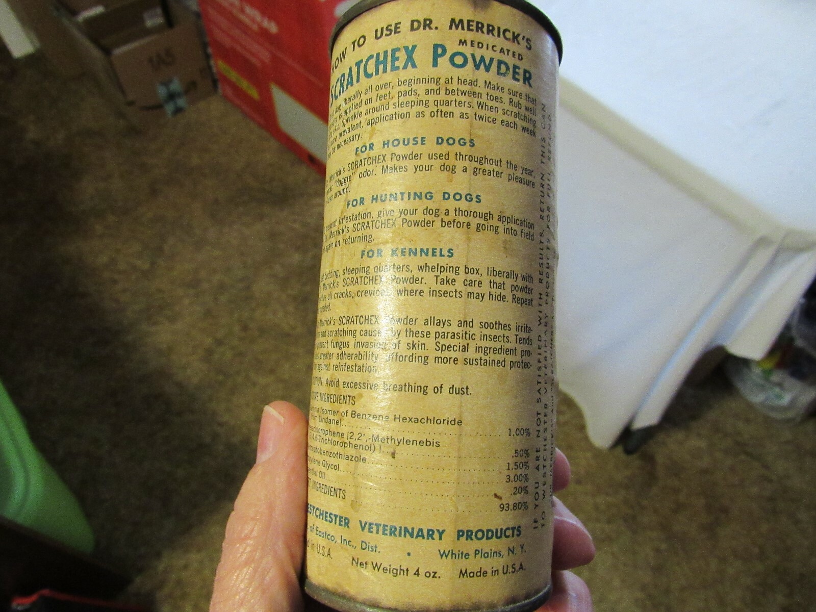 Dr. Merrick's SCRATCHEX For Dogs - Old Cardboard & Metal Container