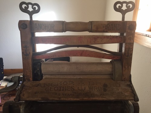 Vintage Anchor Wringer Washing Machine with Wooden Tubs