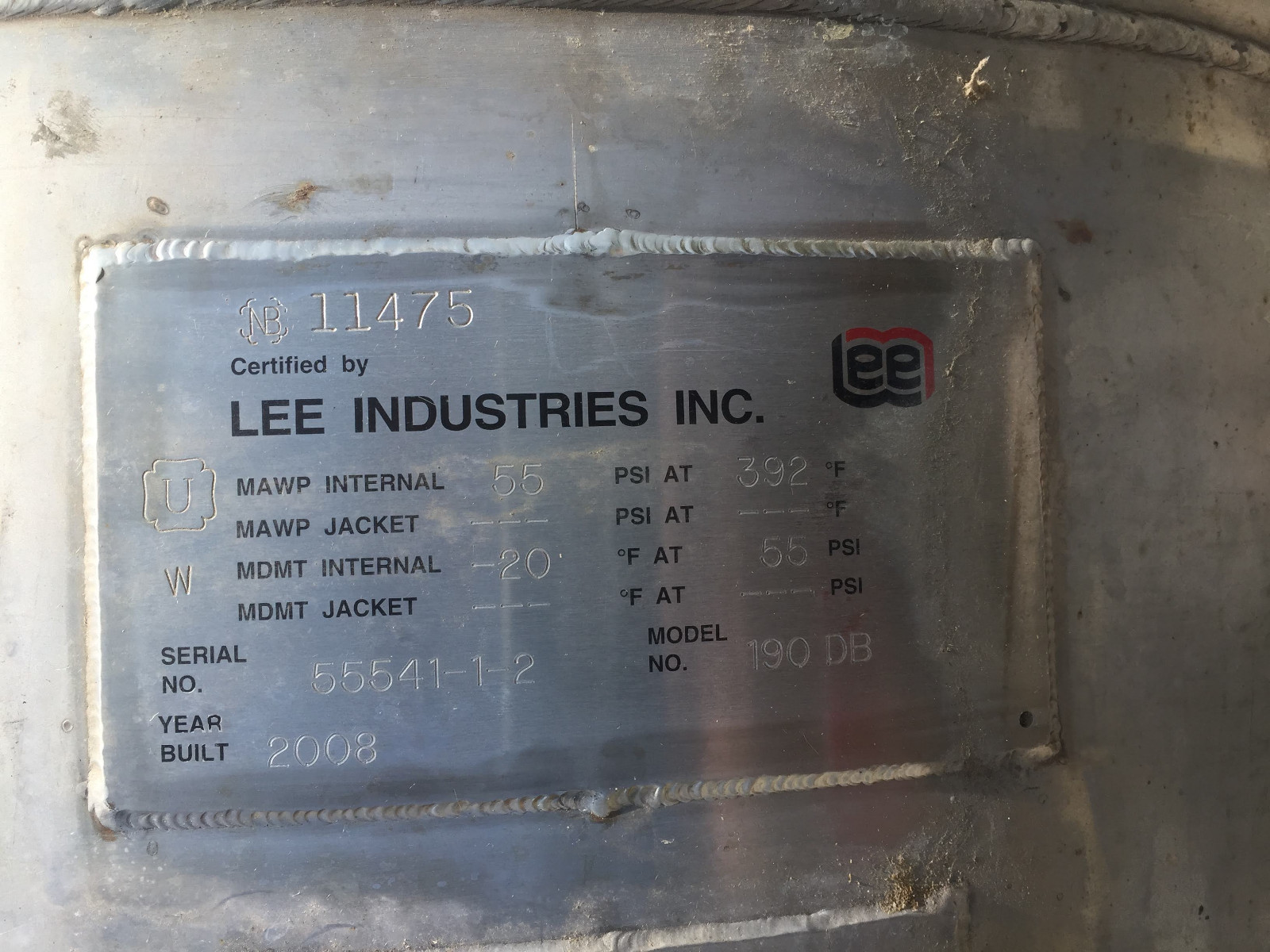 VACUUM KETTLE 190 GALLON JACKETED Stainless Steel Lee Tank 2008 Dome Bottom