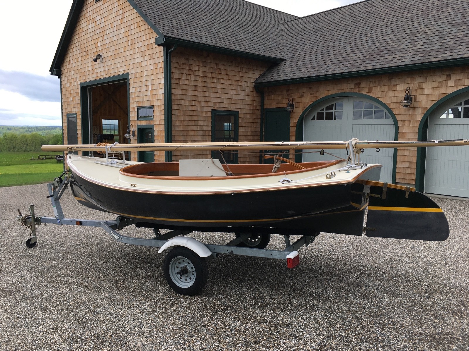 2008 Arey's Pond 14' Open Catboat with Trailer, Full Teak Options