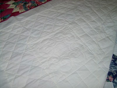King/Queen Hand Made Pink Dahlia Quilt  92x99  Signed+Dated  2000