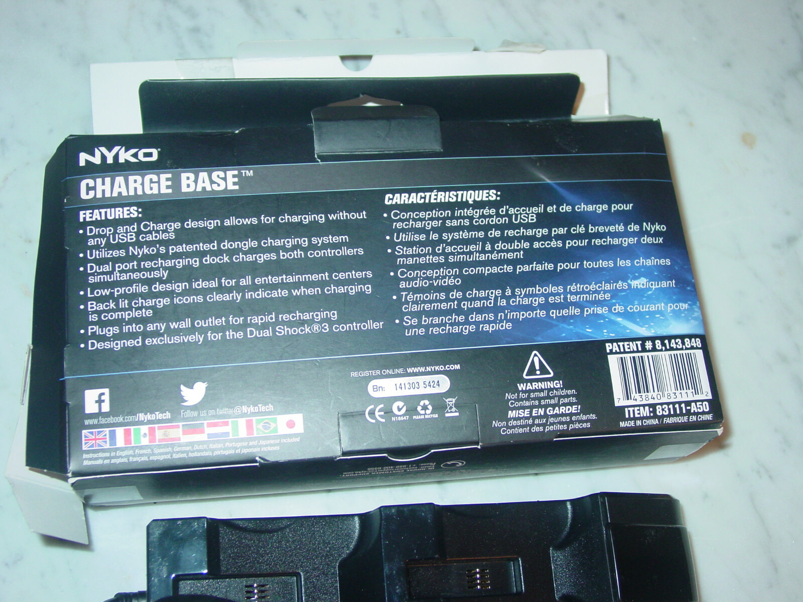 Nyko Charge Base For PlayStation 3 PS3 - Dual Controller Dock & Charging Station