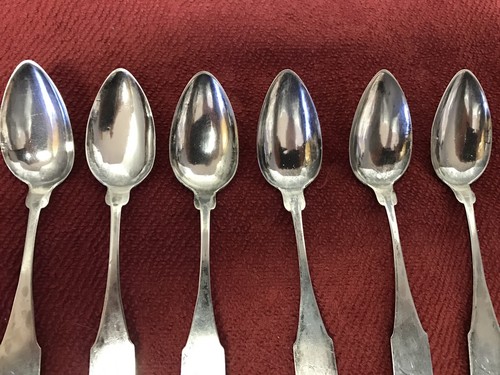 6 Six Coin Silver Teaspoons