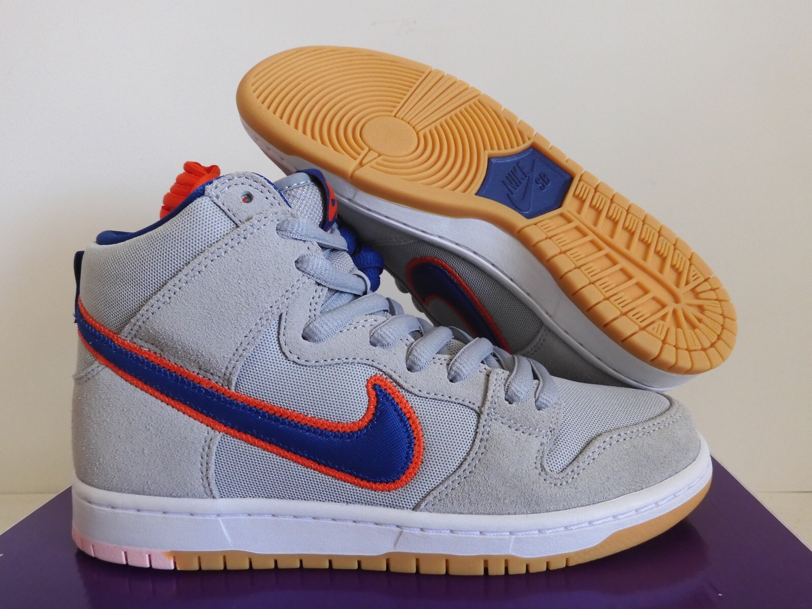靴 Nike SB Dunk High PRM New York Mets DH7155-001 Nike Dunk High SB New York Mets Rush Blue Orange