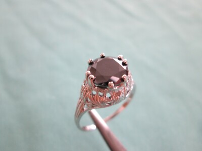 Pre-owned Real Black Diamonds Inc 2.25ct Real Black Diamond Ring,vintage Edwardian Style,appraisal,free Dia Tester