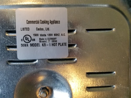 Cadco - KR-1 - Black Portable 120V Single Cast Iron Hot Plate Range